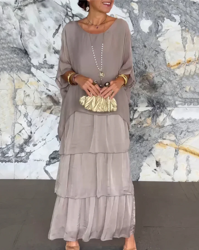 Mirella | Flowing Round-Neck Maxi Dress