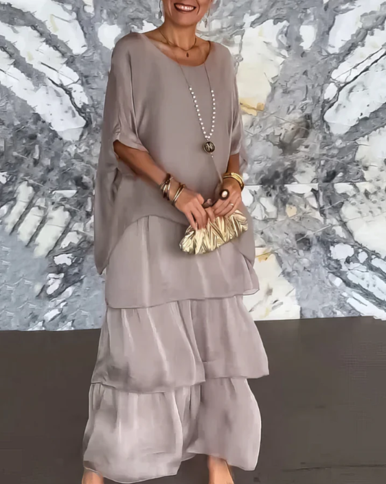 Mirella | Flowing Round-Neck Maxi Dress