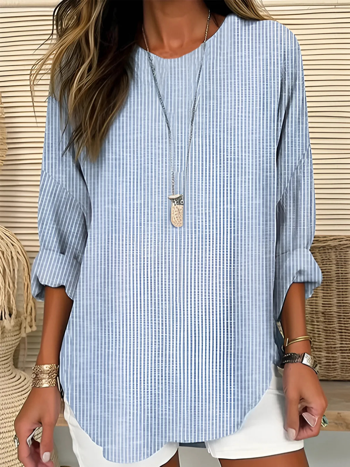 Rhea | Soft Striped Blouse