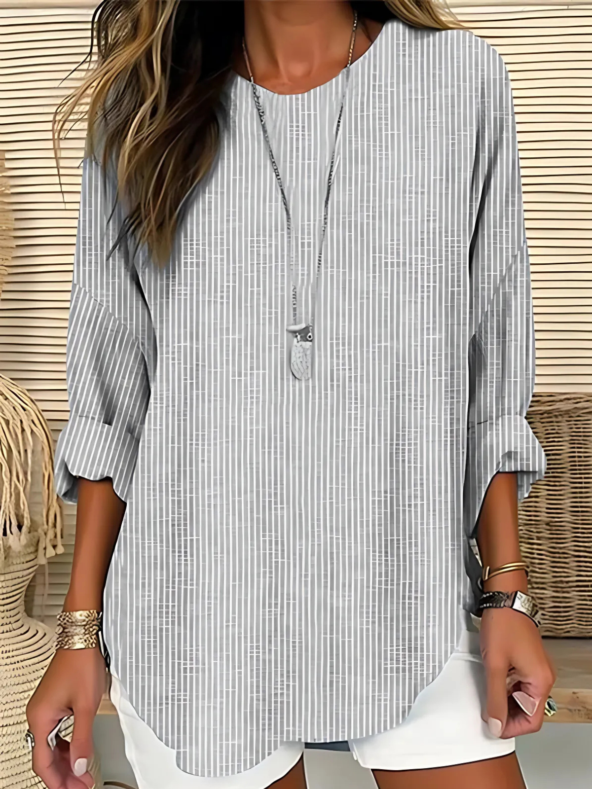 Rhea | Soft Striped Blouse