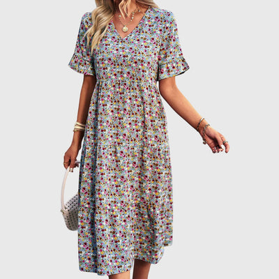 Carol | Summer floral midi dress