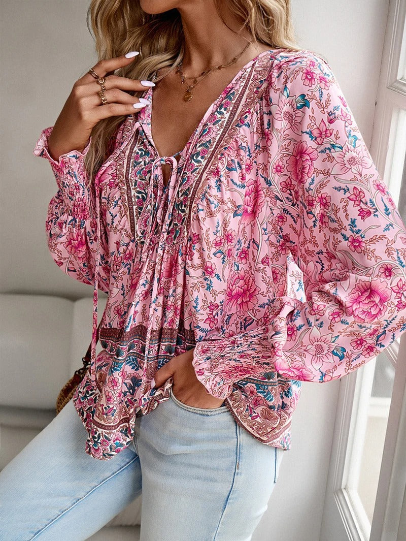 Lucy | Boho Floral Blouse