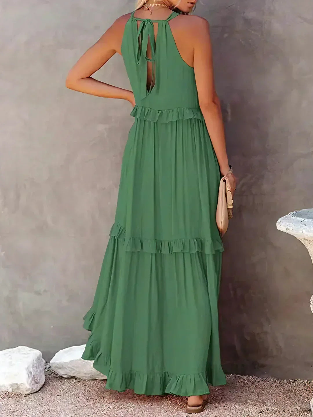 Robyn - Halter Ruffle Maxi Dress