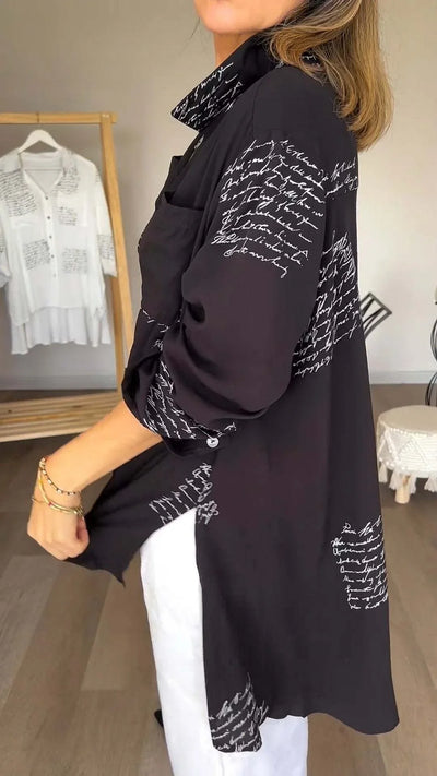 Cara | Handwriting Design Button Up Shirt