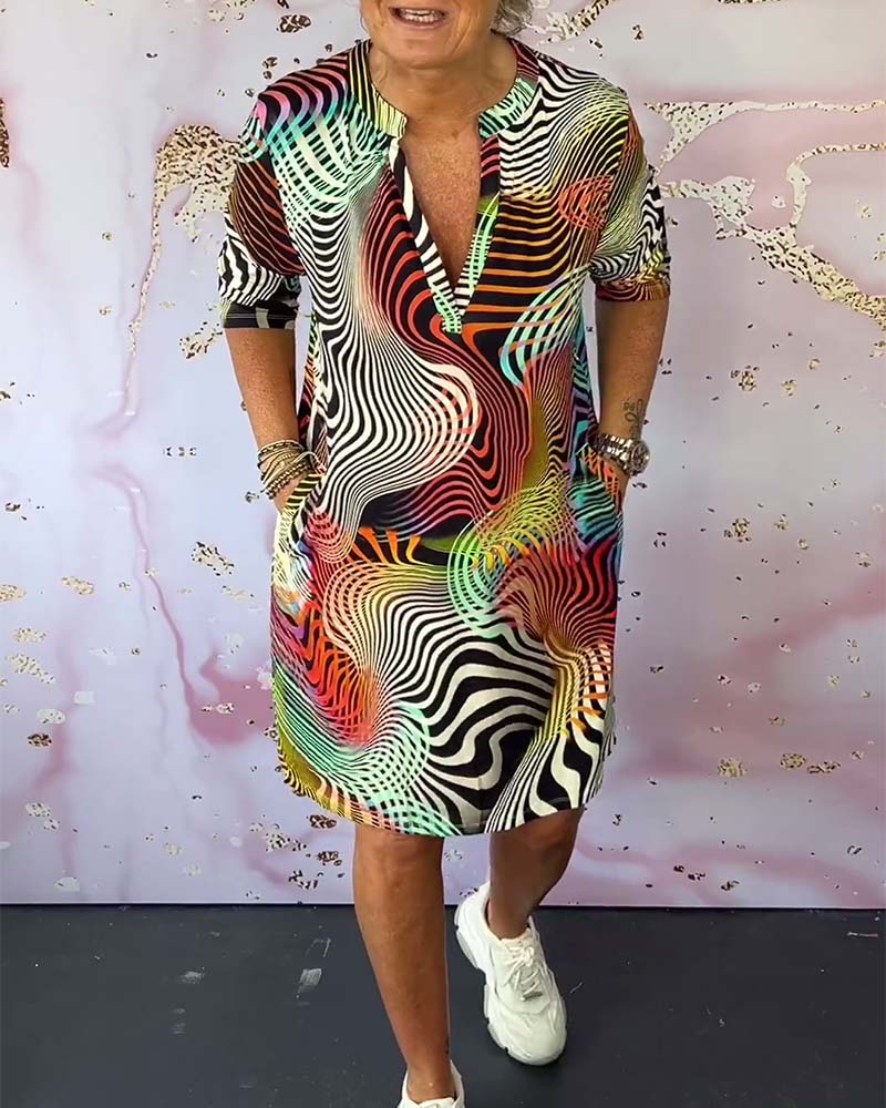 Amelia | Colourful V-Neck Dress