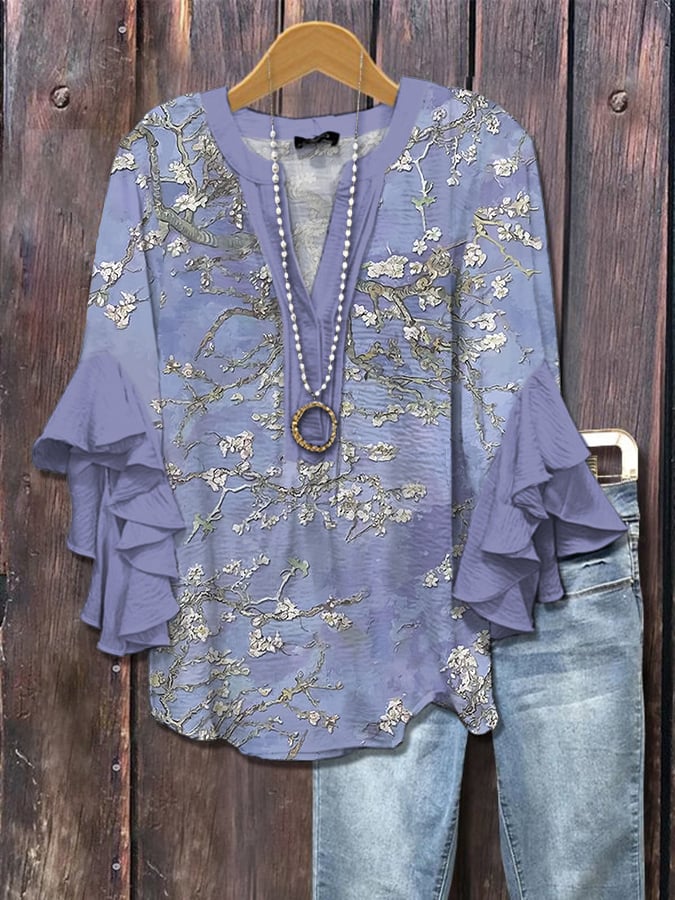Lilac Bloom | Blossom print blouse