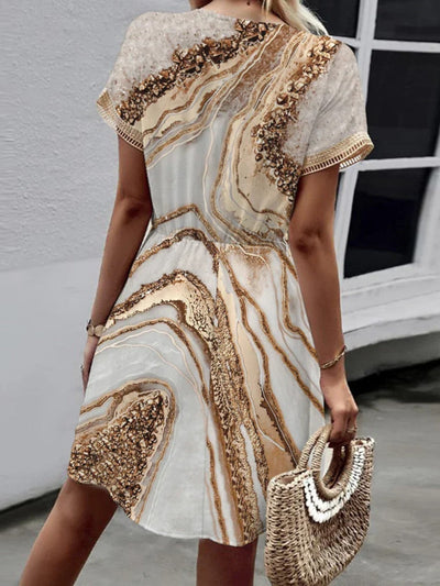 Sally - Stylish Printed V-Neck Dress