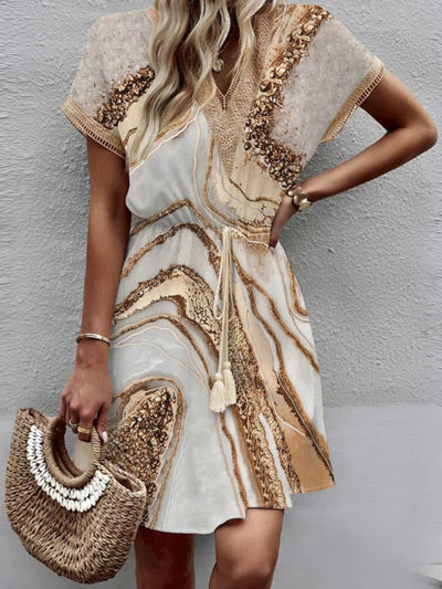 Sally - Stylish Printed V-Neck Dress