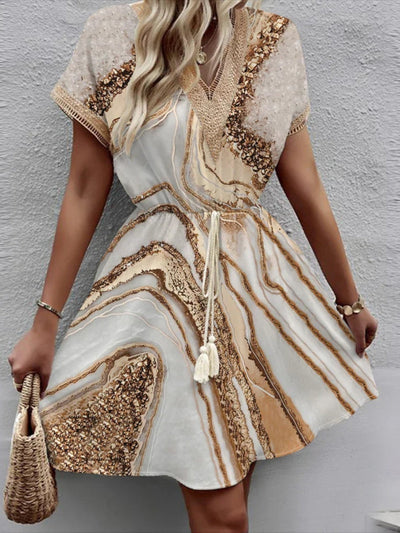 Sally - Stylish Printed V-Neck Dress