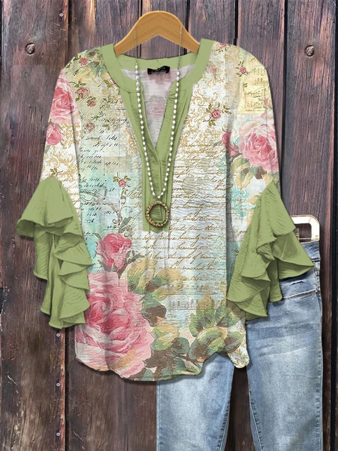 Elodie Garden | Vintage rose blouse