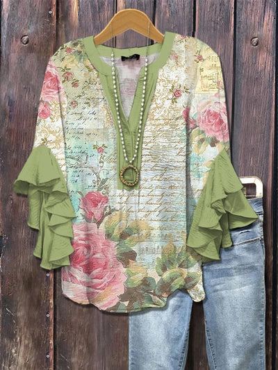 Elodie Garden | Vintage rose blouse