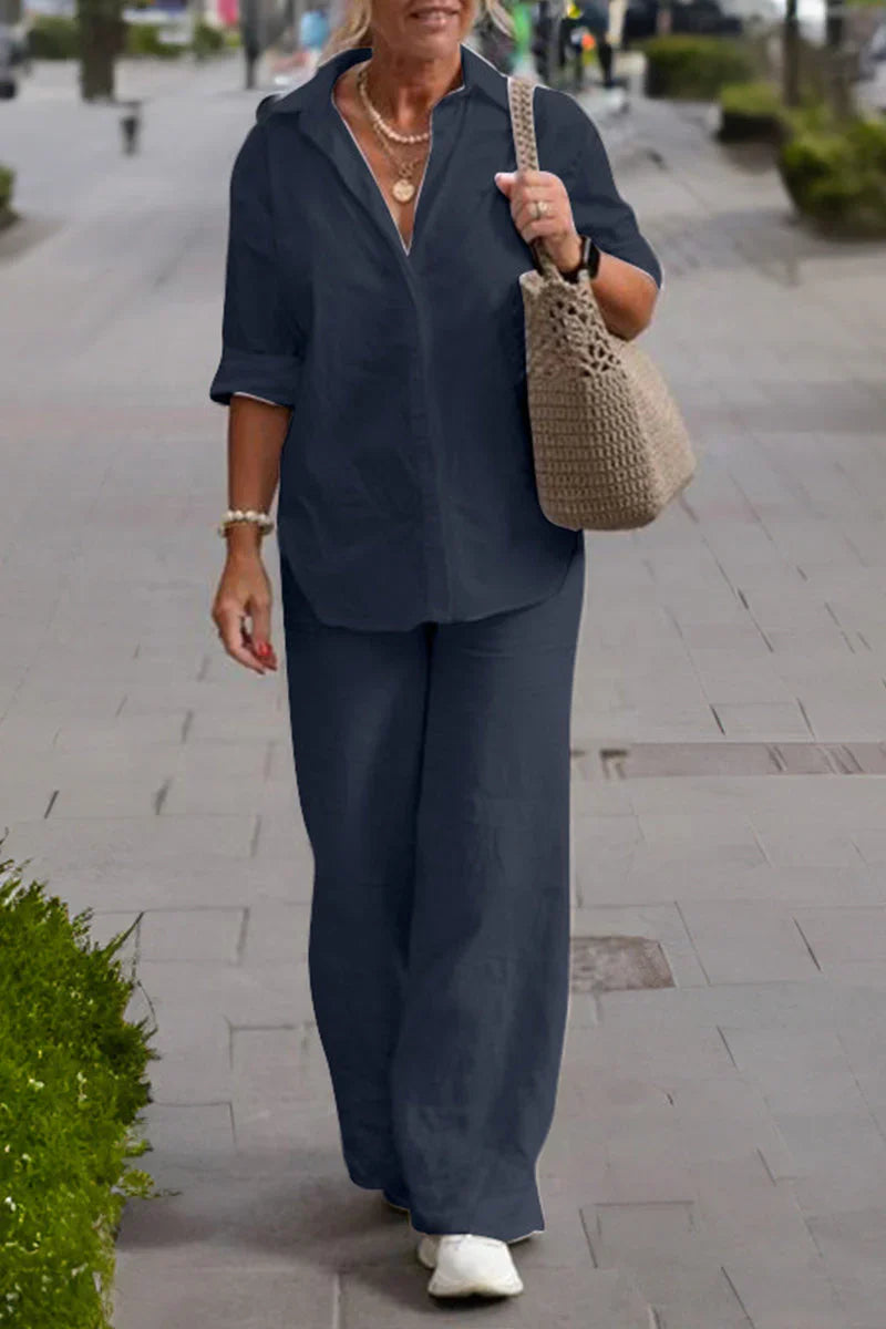 Emily | Relaxed Shirt & Trousers Two-Piece Set