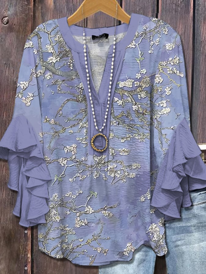 Lilac Bloom | Blossom print blouse