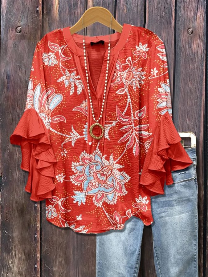 Raya | Scarlet Bloom Blouse