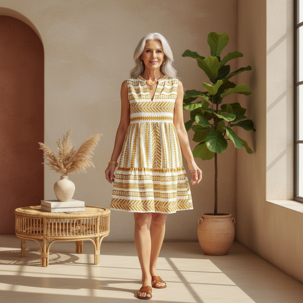 Katrina - Geometric Summer Dress