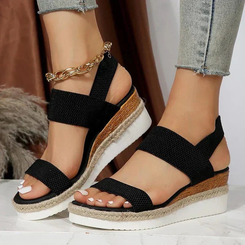 Melyora - Stretch Strap Platform Sandals