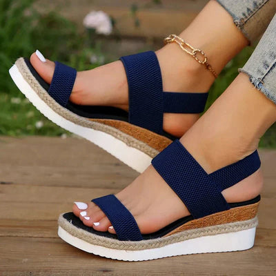 Melyora - Stretch Strap Platform Sandals