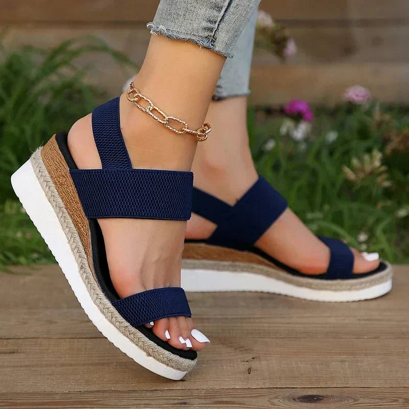 Melyora - Stretch Strap Platform Sandals