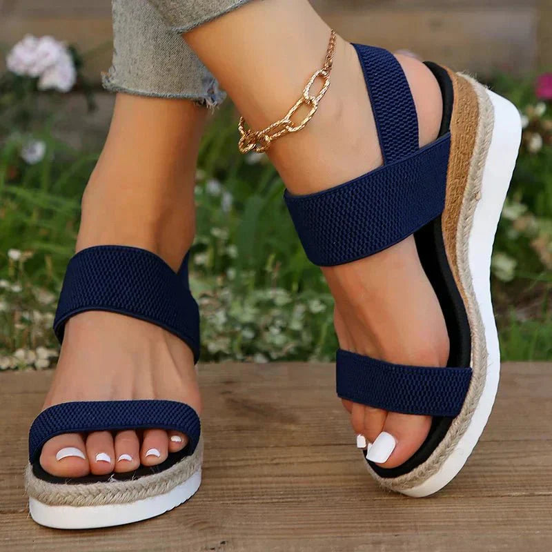 Melyora - Stretch Strap Platform Sandals