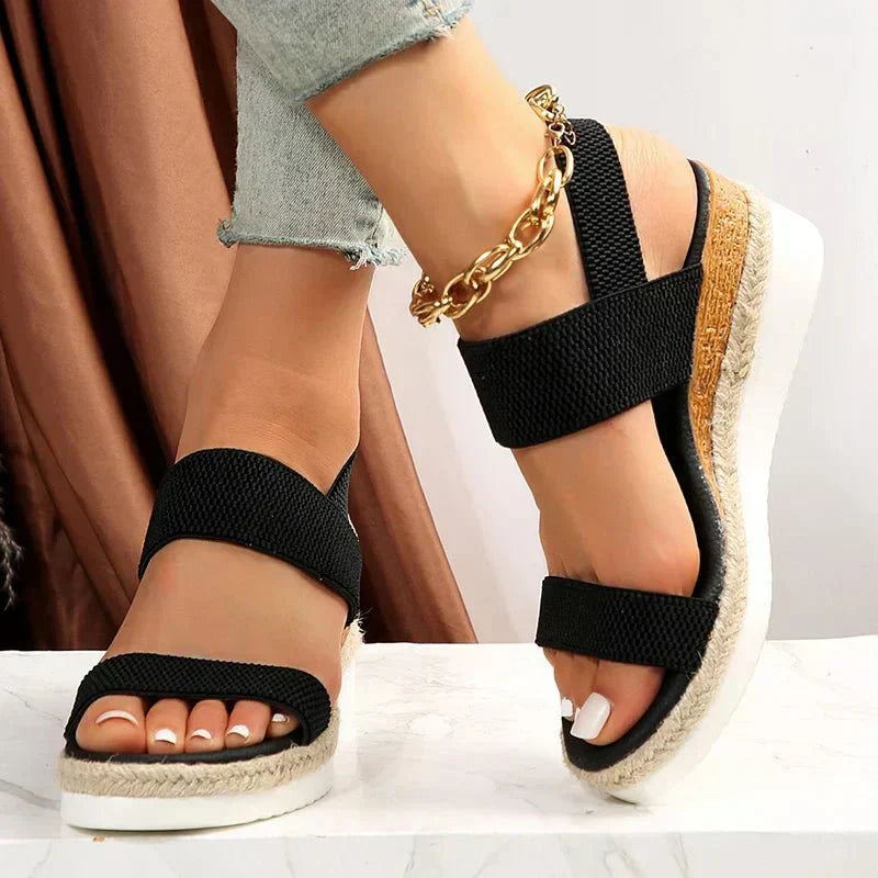 Melyora - Stretch Strap Platform Sandals