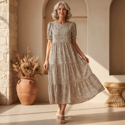 Raiza - Tiered Puff Sleeve Dress